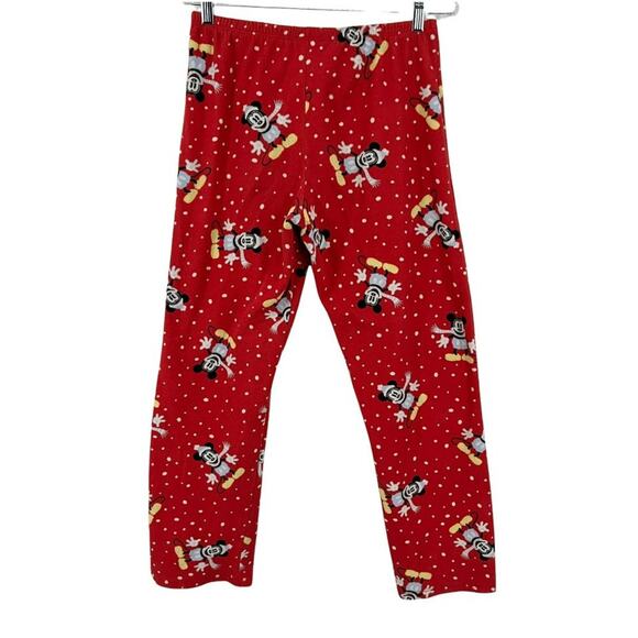 Disney Mickey Mouse Winter Scarf Red Long Sleeve Fleece Pants Pajama Set Large - Picture 7 of 10